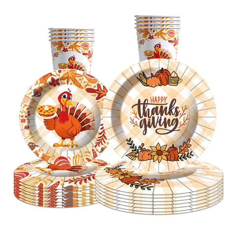Thanksgiving Theme Party Decoration Disposable Tableware Turkey Party Harvest Festival Happy Thanksgiving Day Decor For Home
