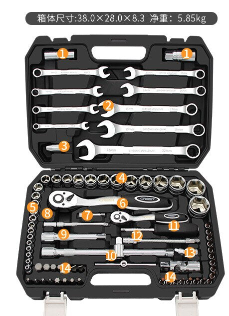 Tool Set Hand Tools for Car Repair Ratchet Spanner Wrench Socket Set Car tire Repair mechanical Tool ferramentas Kits completo