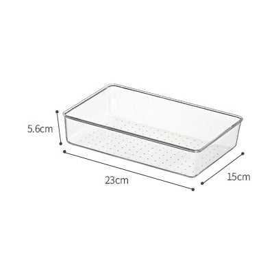 Transparent Drawer Organizer Box for Cosmetics Stationery Jewelry Plastic Storage Drawer Divider Storage Box Office Organizer