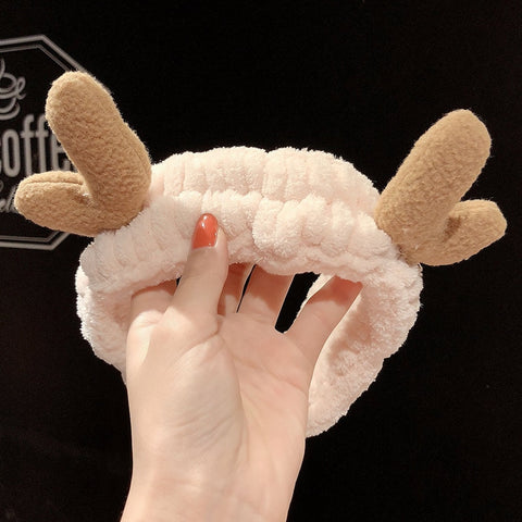 Wash Face Hair Holder Hairbands Soft Warm Coral Fleece Bow Animal Ears Headband For Women Girls Turban Fashion Hair Accessories