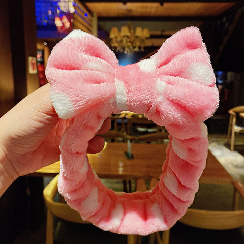 Wash Face Hair Holder Hairbands Soft Warm Coral Fleece Bow Animal Ears Headband For Women Girls Turban Fashion Hair Accessories
