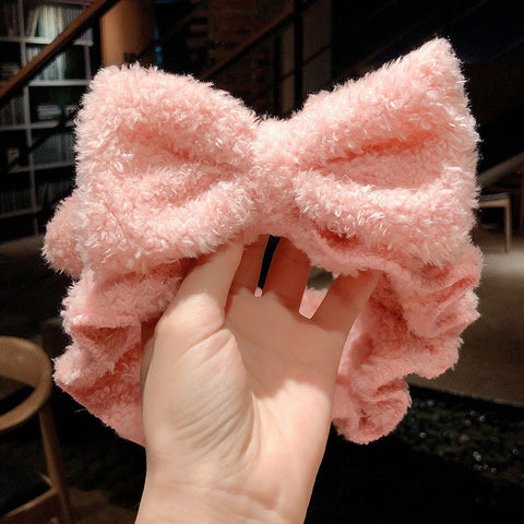 Wash Face Hair Holder Hairbands Soft Warm Coral Fleece Bow Animal Ears Headband For Women Girls Turban Fashion Hair Accessories
