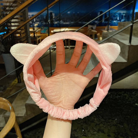 Wash Face Hair Holder Hairbands Soft Warm Coral Fleece Bow Animal Ears Headband For Women Girls Turban Fashion Hair Accessories
