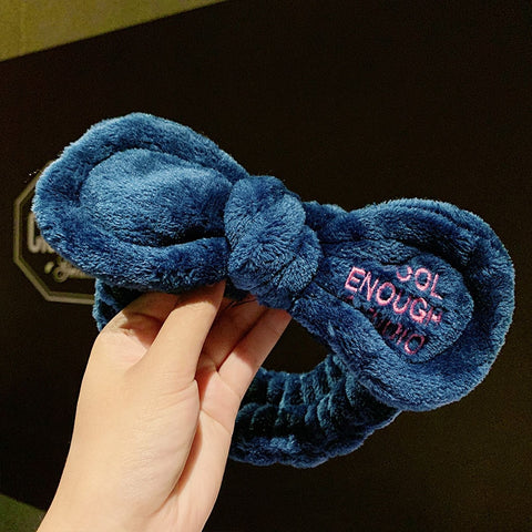 Wash Face Hair Holder Hairbands Soft Warm Coral Fleece Bow Animal Ears Headband For Women Girls Turban Fashion Hair Accessories