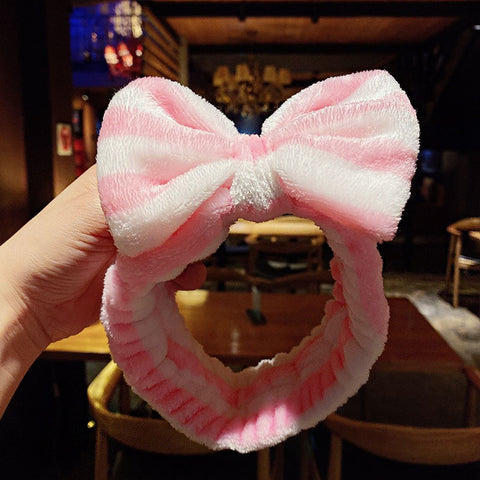 Wash Face Hair Holder Hairbands Soft Warm Coral Fleece Bow Animal Ears Headband For Women Girls Turban Fashion Hair Accessories