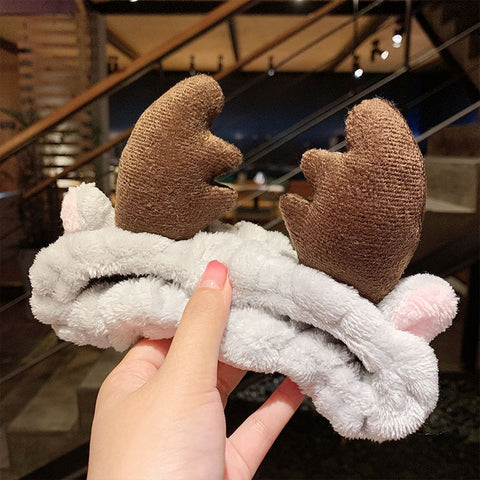 Wash Face Hair Holder Hairbands Soft Warm Coral Fleece Bow Animal Ears Headband For Women Girls Turban Fashion Hair Accessories