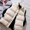 2022 Women Winter Warm Cotton Padded Puffer Vests Sleeveless Parkas Jacket